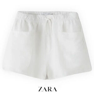 ZARA Kids | White | Linen Shorts with Pockets